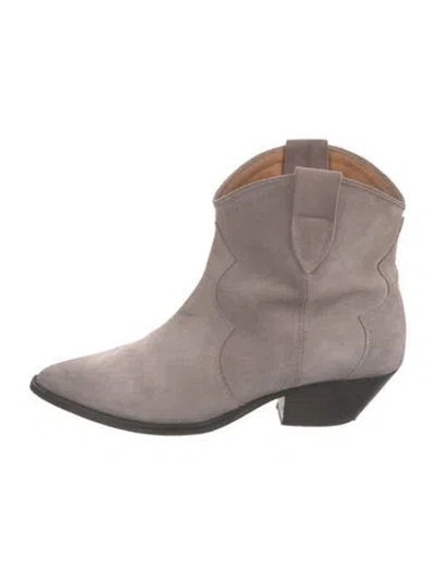 Pre-owned Isabel Marant Suede Western Boots In Purple