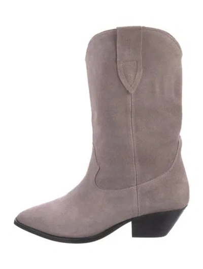 Pre-owned Isabel Marant Suede Western Boots In Purple