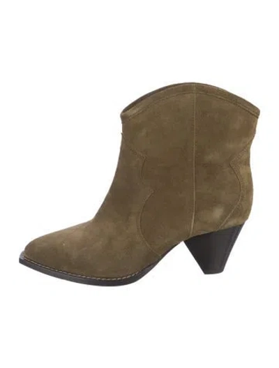 Pre-owned Isabel Marant Suede Western Boots W/ Tags In Brown