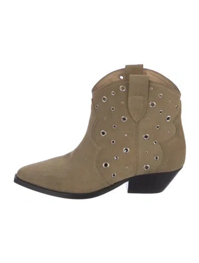 Pre-owned Isabel Marant Suede Western Boots W/ Tags In Neutral