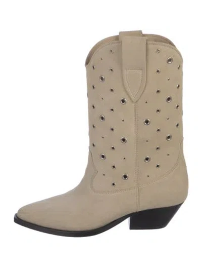 Pre-owned Isabel Marant Suede Western Boots W/ Tags In Neutral