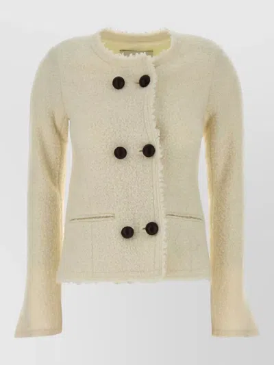 Isabel Marant Suely Boucle Blazer Double Breasted Buttons In Black