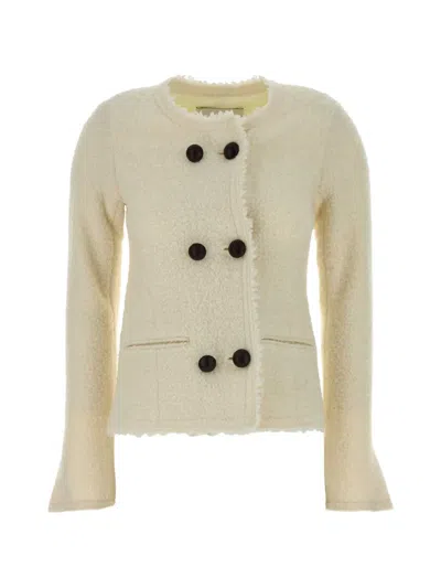 Isabel Marant Suely Boucle Double-breasted Blazer In Neutral