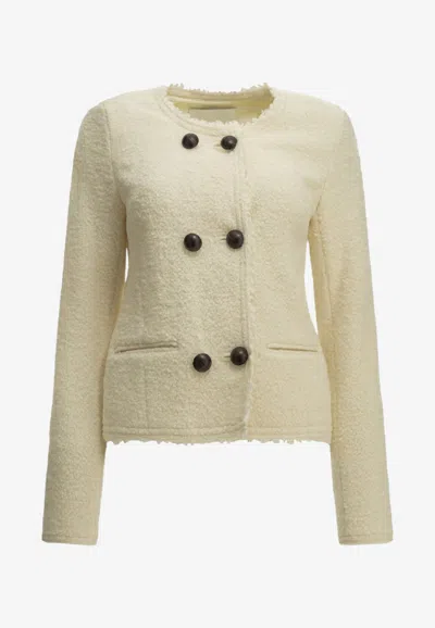Isabel Marant Suely Double-breasted Bouclé Blazer In Off-white