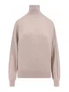 Isabel Marant Viscose And Wool Sweater With Zip Detail In Beige