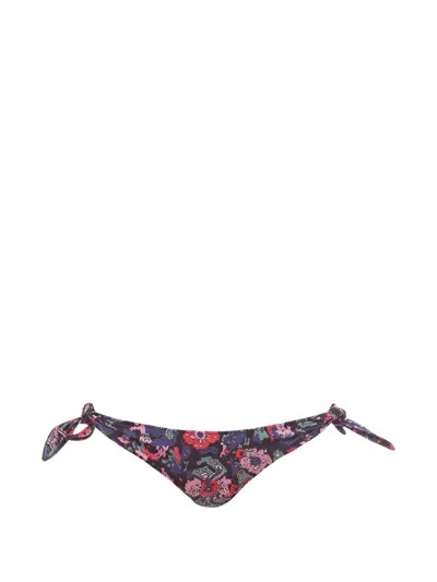 Isabel Marant Sukie Floral-motif Bikini Bottoms In Black