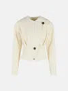 Isabel Marant Suna Asymmetrical Virgin Wool Blend Jacket In Ivory