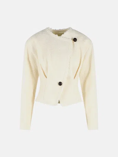 ISABEL MARANT 'SUNA' IVORY VIRGIN WOOL BLEND JACKET