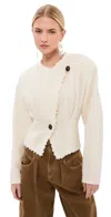Isabel Marant Suna Asymmetrical Virgin Wool Blend Jacket In White