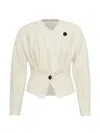 Isabel Marant Suna Asymmetrical Virgin Wool Blend Jacket In Multi