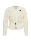 Isabel Marant Suna Asymmetrical Virgin Wool Blend Jacket In Multi