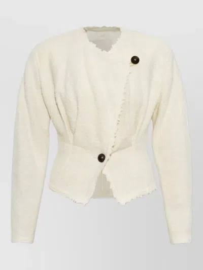 Isabel Marant Suna Wool Blend Waist Jacket In Neutral