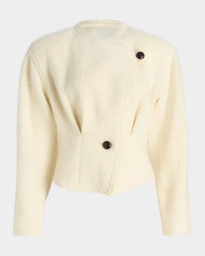Isabel Marant Suna Wool-blend Asymmetric Jacket In Ecru
