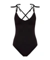 Isabel Marant Swan One-piece Swimsuit In Black