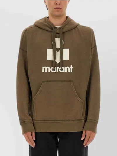 Isabel Marant Sweater Hooded Kangaroo Pocket In Brown