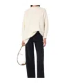 Isabel Marant Relaxed Fit High Neck Sweater With Longer Hem In White