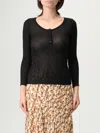Isabel Marant Lamylic Long Sleeve Cotton Top In Black