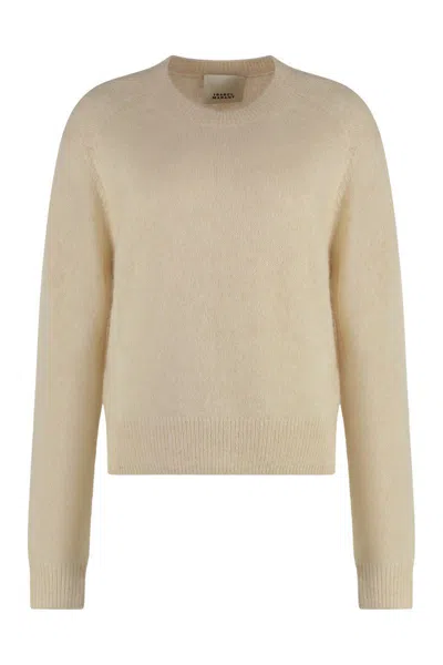 Isabel Marant Lylia Long Sleeve Crew-neck Sweater In Beige
