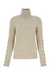 Isabel Marant Melange Sand Nylon Blend Malo Sweater In Beige O Tan
