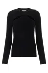 Isabel Marant Merino Wool Crew Neck Sweater With Cut-out Front In Black