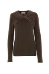 Isabel Marant 'kern' Twist Detail Knit Sweater In Burgundy
