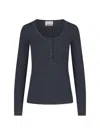 Isabel Marant Estine Neckline Sweater In Grey Stretch Merino In Blue