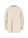 Isabel Marant Relaxed Fit High Neck Sweater With Longer Hem In White