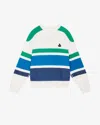 Isabel Marant Meyoan Striped Sweatshirt In Ecru And Blue