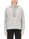 Isabel Marant Sylla Logo Embroidered Drawstring Hoodie In Gray