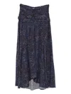 Isabel Marant Syana Gathered-print Skirt In Blue