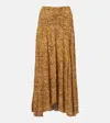 Isabel Marant Syana Printed Silk-chiffon Midi Skirt In Sand