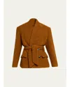 Isabel Marant Syndra Boucle Belted Oversized Wrap Jacket In Brown