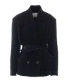 Isabel Marant Syndra Belted Oversized Virgin Wool-blend Jacket In Black