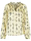 Isabel Marant Silk Blouse With Gathered Neckline And Tie Detail In Gold