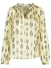 Isabel Marant Silk Blouse With Gathered Neckline And Tie Detail In Cream