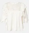 Isabel Marant Syrane Lace-trimmed Ruffled Top In White