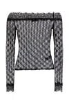 Isabel Marant Black Stretch Lace Marlene Top In Black