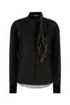 Isabel Marant Elaura Blouse With Scarf Detail And Cuffs In Black