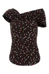 Isabel Marant Printed Stretch Silk Esen Top In Black