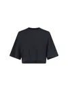 Isabel Marant Cropped T-shirt Short Sleeves In Black