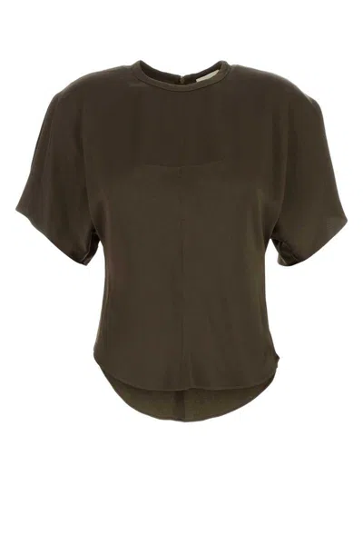 Isabel Marant Top With Puff Sleeves In Green
