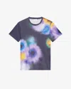Isabel Marant Blur-effect Logo-print T-shirt In Faded Night