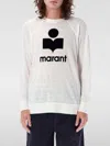 Isabel Marant Relaxed-fit Linen Long-sleeve T-shirt With Bold Graphic Logo In White