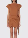 Isabel Marant Asymmetrical Sebani T-shirt In Caramel Colour In Multi