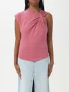 Isabel Marant Nayda Twisted Cap-sleeve T-shirt In Pink