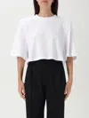 Isabel Marant Zaely Cropped Cotton Jersey T-shirt In White