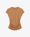 Isabel Marant Maelie Ruched T-shirt In Brown