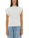 Isabel Marant Maisan Draped T-shirt In Ivory