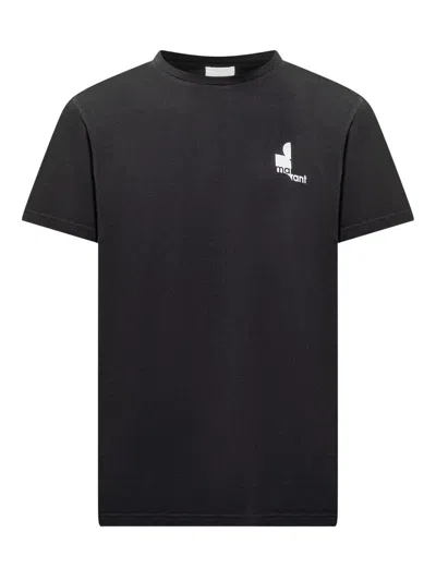 Isabel Marant Roundneck Logo Print T-shirt In Black