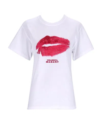 Isabel Marant T-shirt With Round Neck And Short Sleeves In White